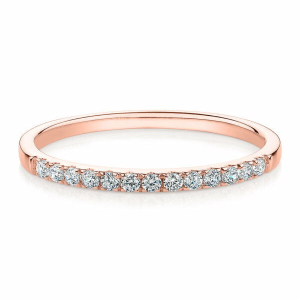 Wedding or eternity band in 14 carat rose gold