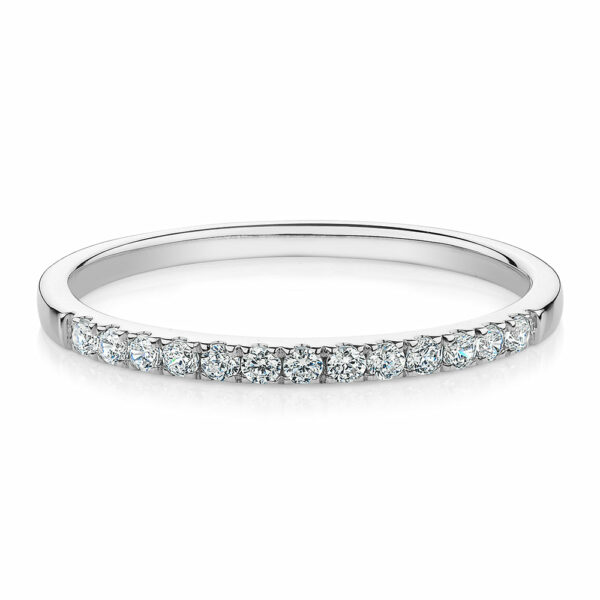 Wedding or eternity band in 14 carat white gold