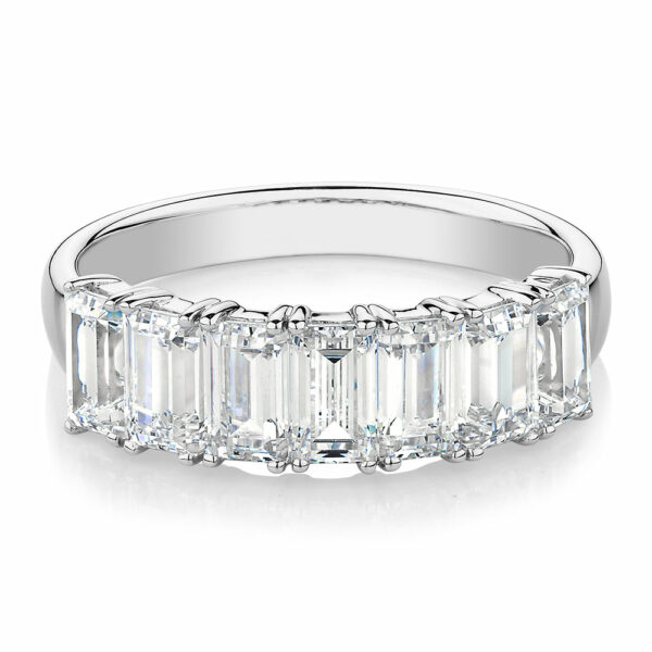 Dress ring with 2.1 carats* of diamond simulants in 10 carat white gold