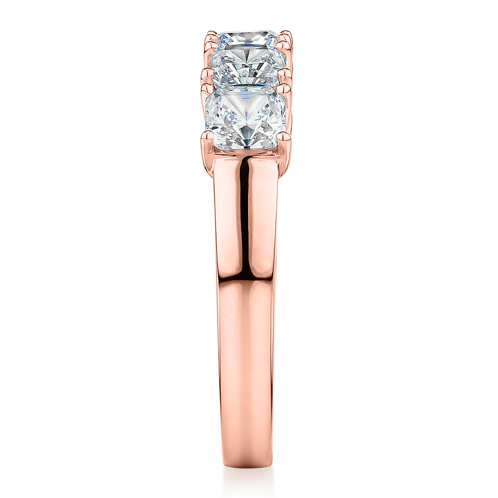 Dress ring with 1.95 carats* of diamond simulants in 10 carat rose gold - Image 2