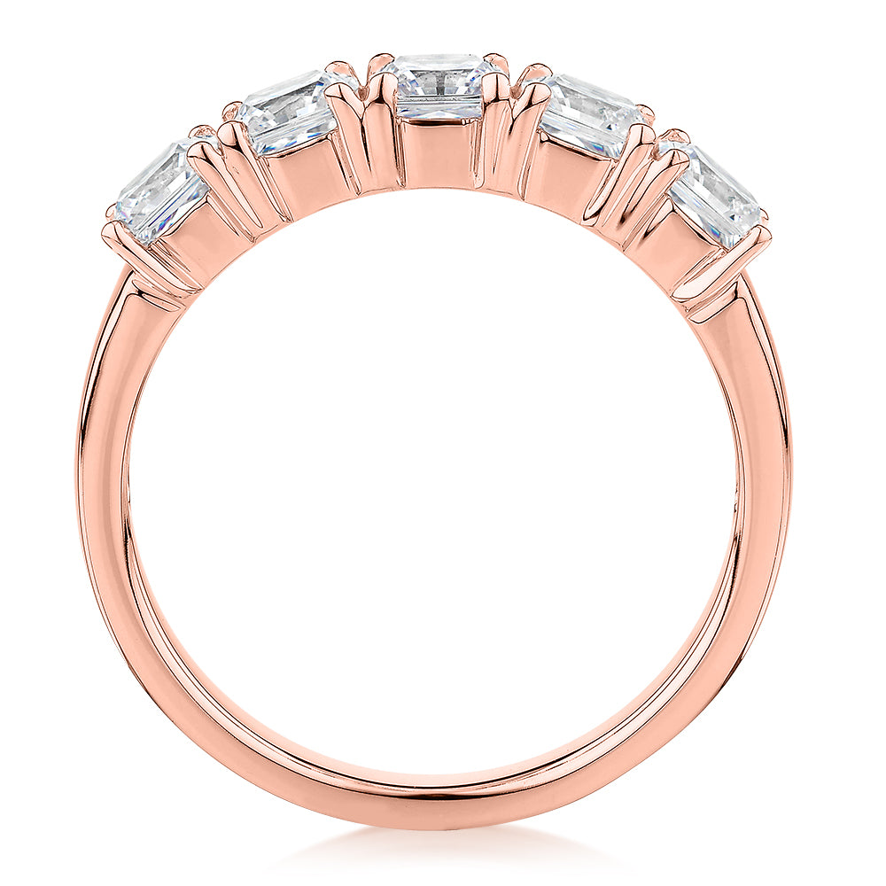 Dress ring with 1.95 carats* of diamond simulants in 10 carat rose gold - Image 3
