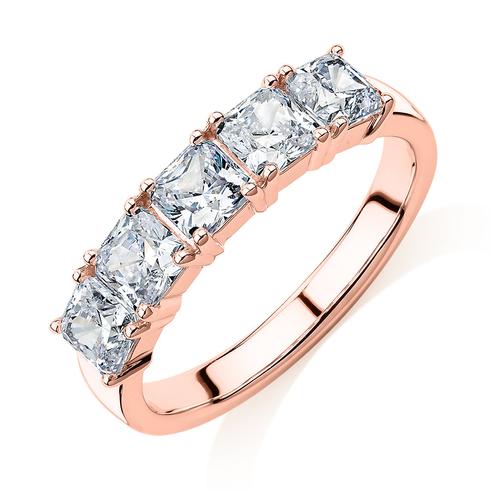 Dress ring with 1.95 carats* of diamond simulants in 10 carat rose gold - Image 4