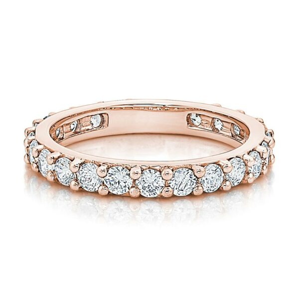 All-rounder eternity band with 1.5 carats* of diamond simulants in 14 carat rose gold