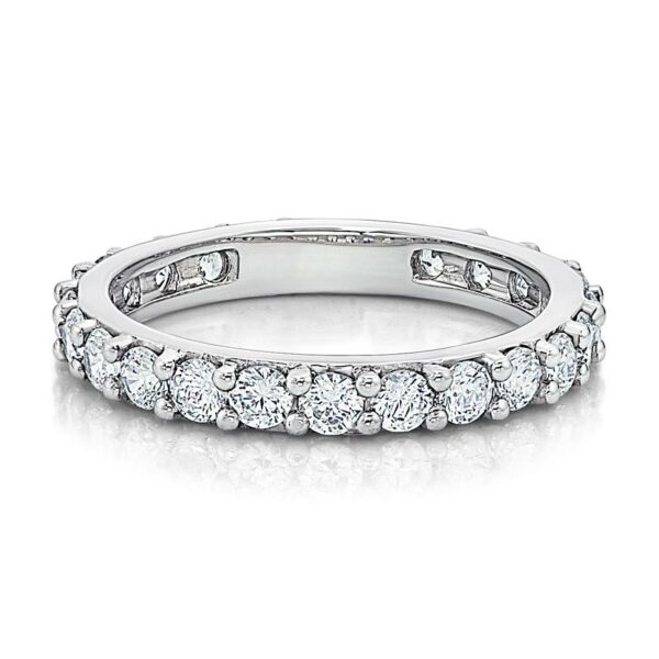 All-rounder eternity band with 1.5 carats* of diamond simulants in 14 carat white gold