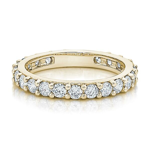 All-rounder eternity band with 1.5 carats* of diamond simulants in 14 carat yellow gold