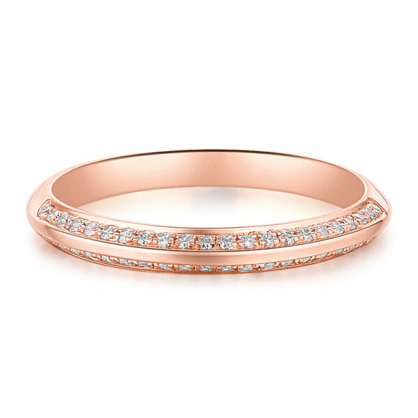 Wedding or eternity band in 14 carat rose gold