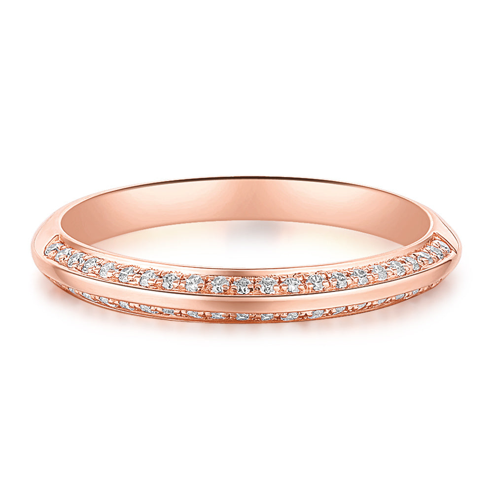Wedding or eternity band in 14 carat rose gold