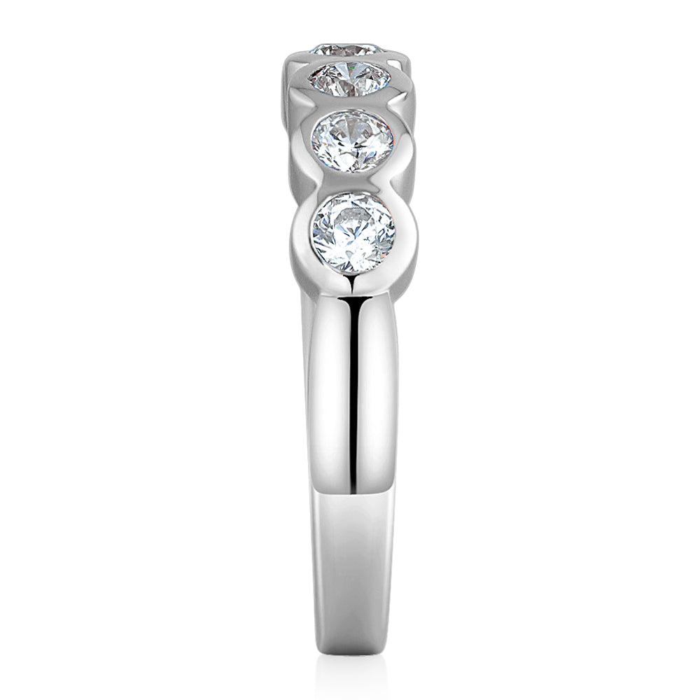 Dress ring with 0.55 carats* of diamond simulants in 10 carat white gold - Image 2