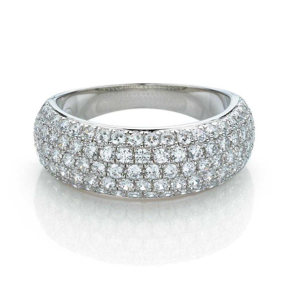 Dress ring with 1.4 carats* of diamond simulants in 10 carat white gold