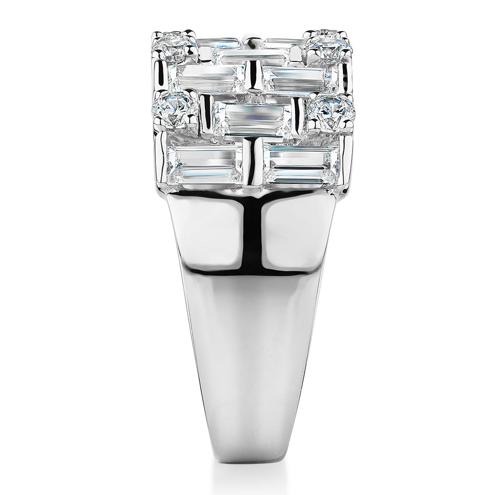 Dress ring with 2.44 carats* of diamond simulants in 10 carat white gold - Image 2