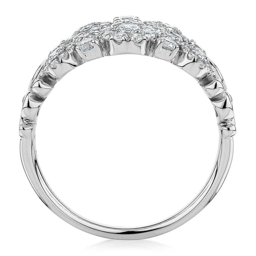 Celeste Dress ring with 0.96 carats* of diamond simulants in 10 carat white gold - Image 3