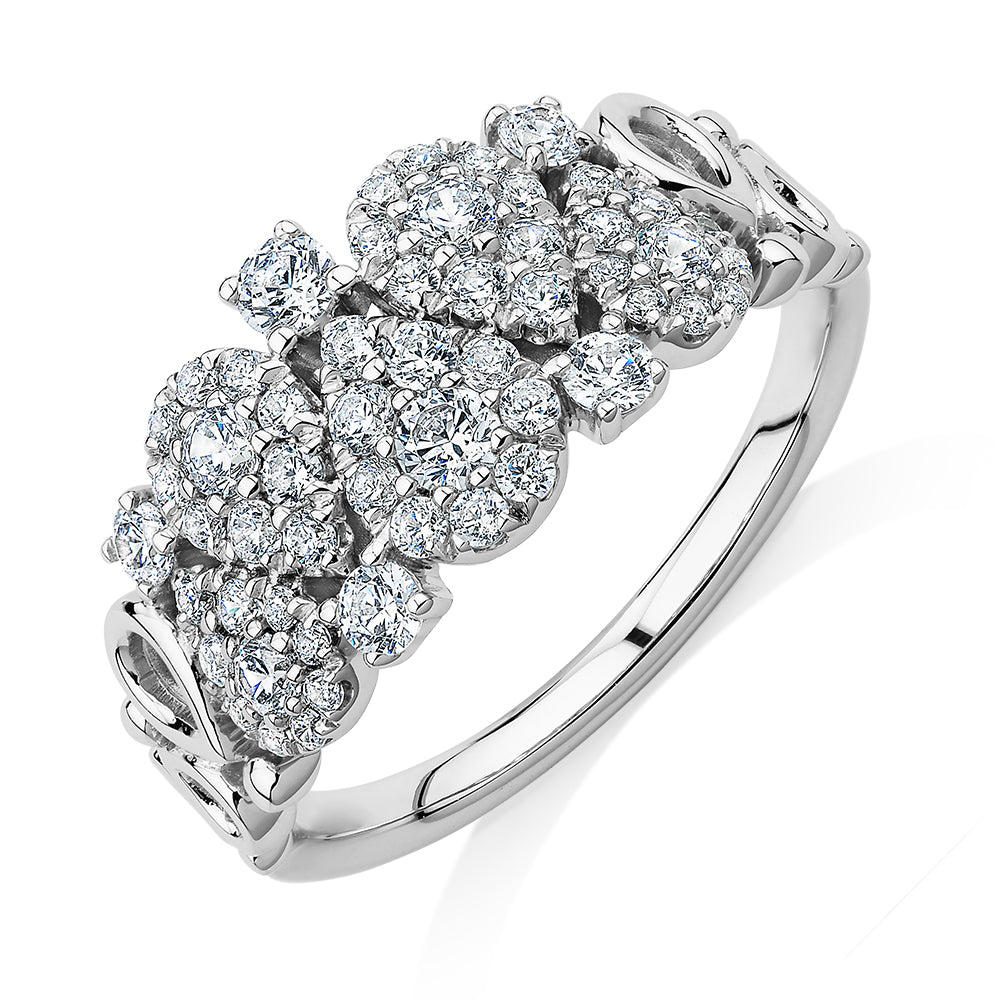 Celeste Dress ring with 0.96 carats* of diamond simulants in 10 carat white gold - Image 4