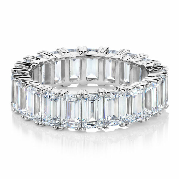 All-rounder eternity band with 6.3 carats* of diamond simulants in 10 carat white gold