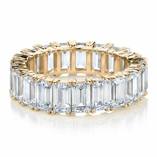 All-rounder eternity band with 6.3 carats* of diamond simulants in 10 carat yellow gold