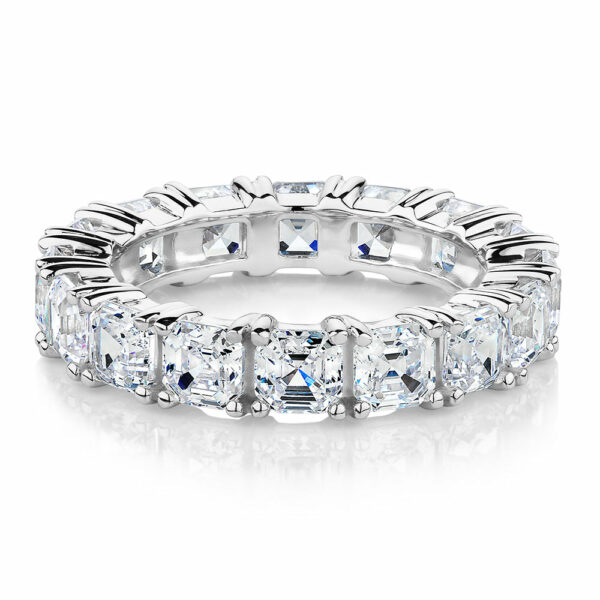 All-rounder eternity band with 5.46 carats* of diamond simulants in 10 carat white gold