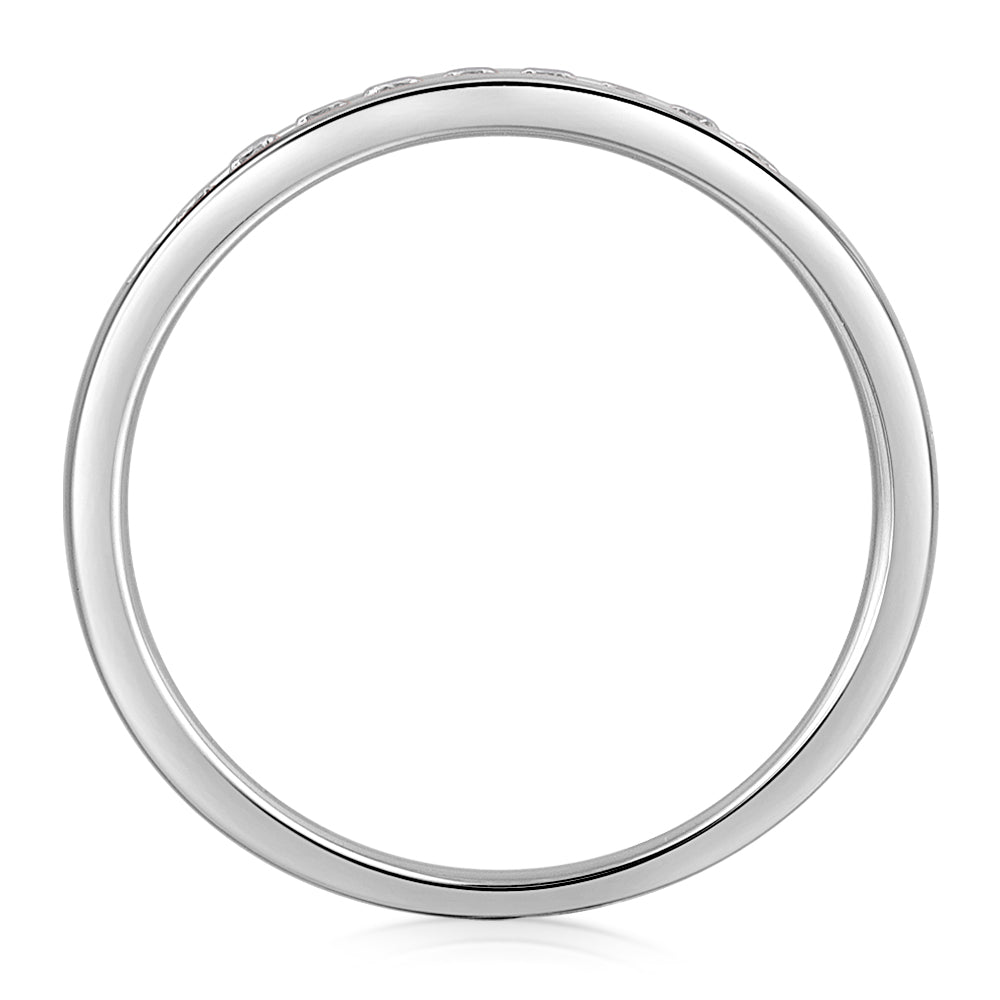 Wedding or eternity band in 14 carat white gold - Image 3