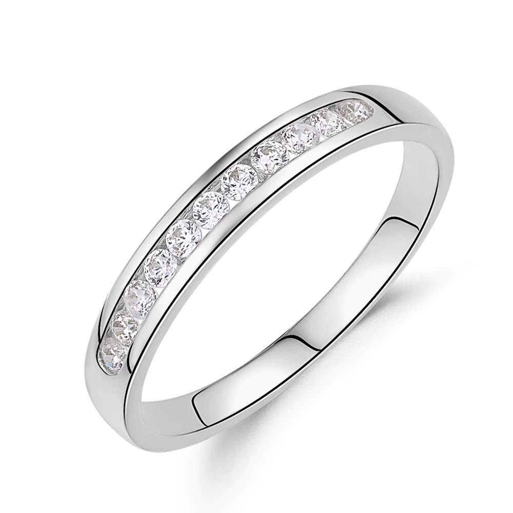 Wedding or eternity band in 14 carat white gold - Image 4