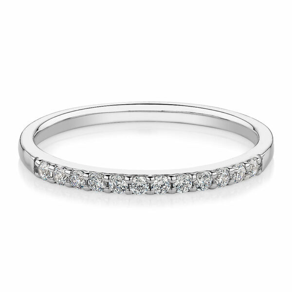 Wedding or eternity band in 14 carat white gold