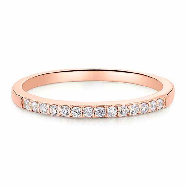 Wedding or eternity band in 14 carat rose gold