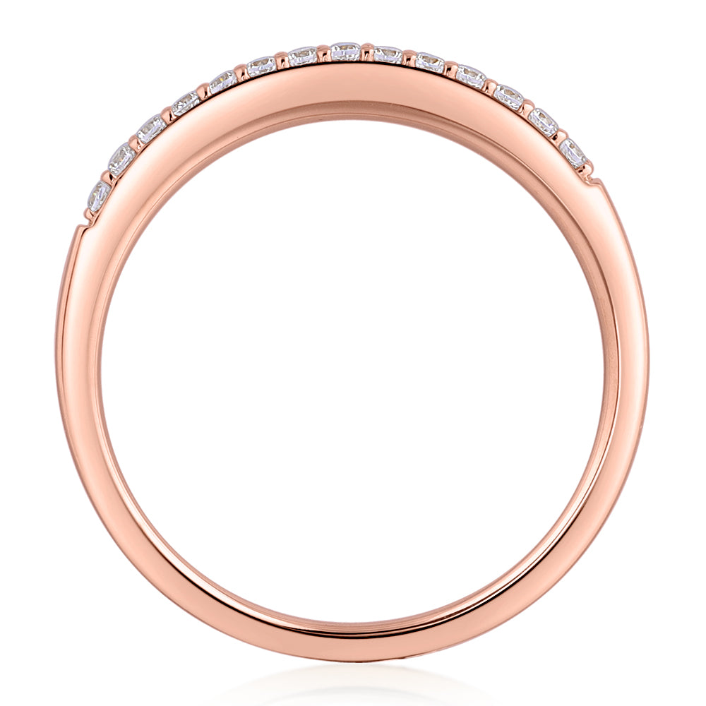 Wedding or eternity band in 14 carat rose gold - Image 3