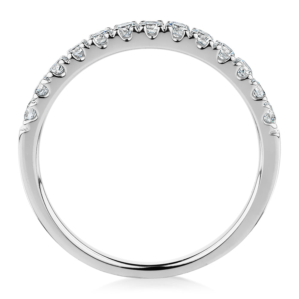 Wedding or eternity band with 0.39 carats* of diamond simulants in 10 carat white gold - Image 3