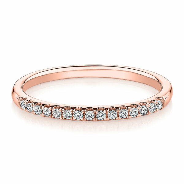 Wedding or eternity band in 14 carat rose gold