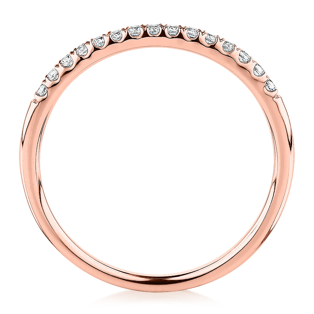 Wedding or eternity band in 14 carat rose gold - Image 3
