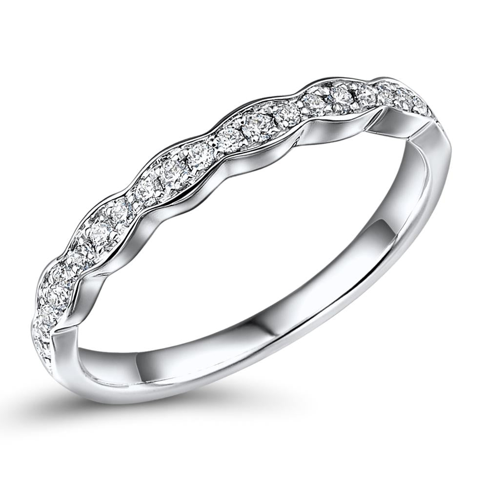 Wedding or eternity band in 14 carat white gold - Image 4