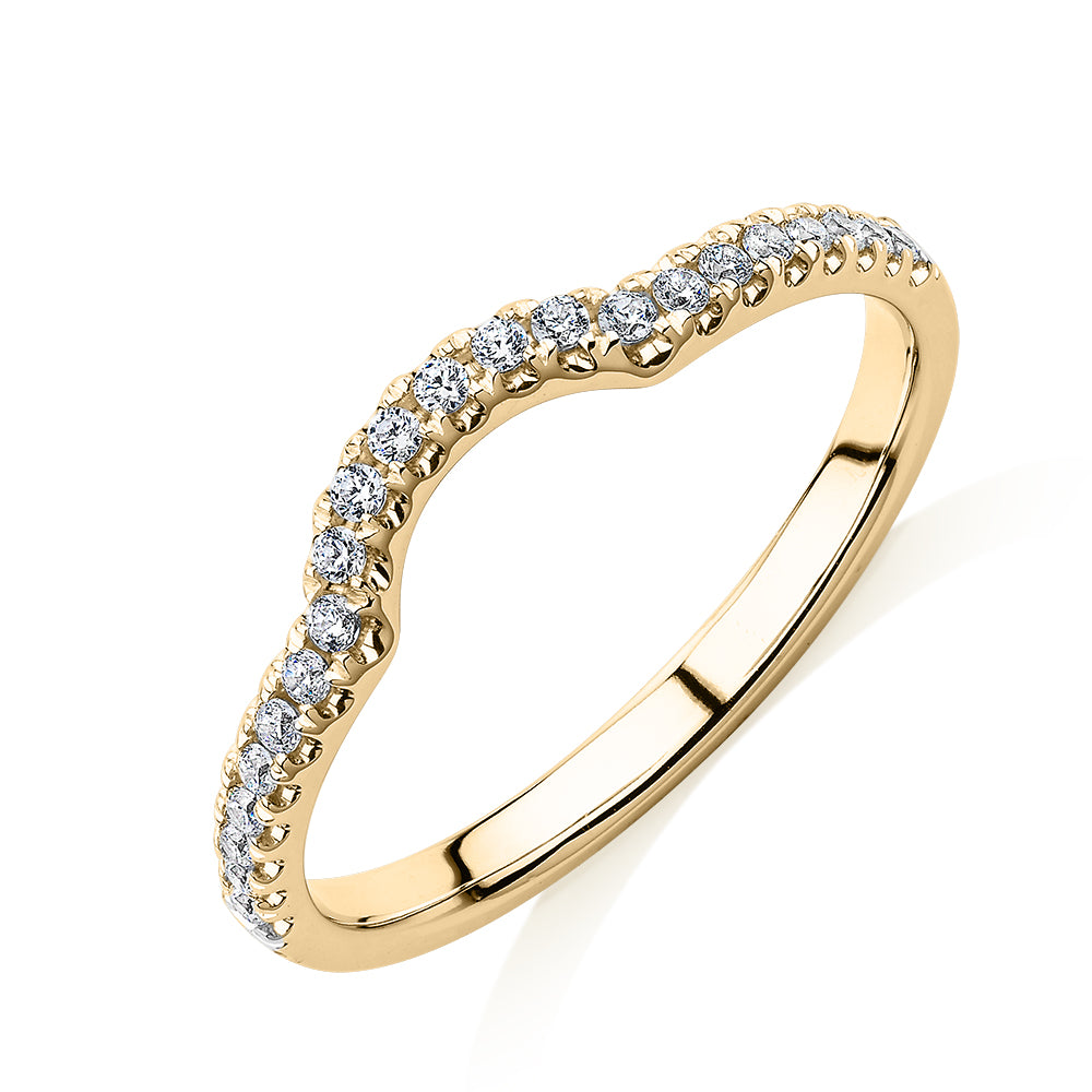Curved wedding or eternity band in 10 carat yellow gold - Image 4