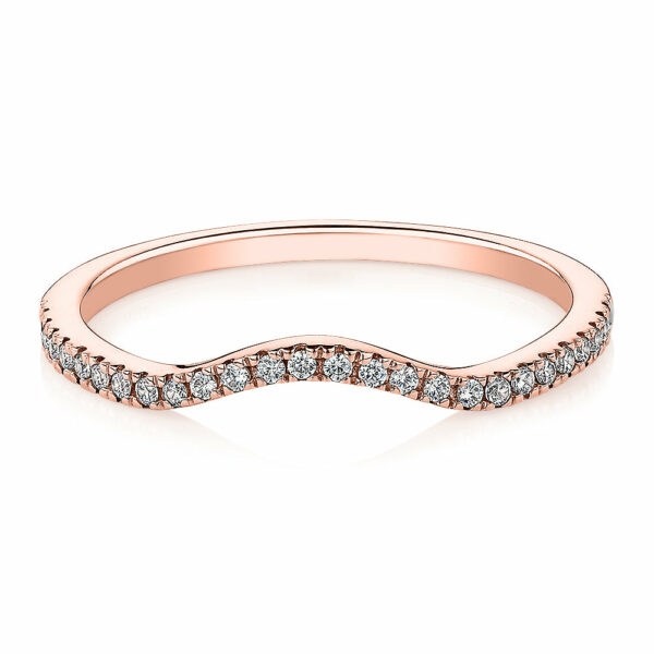Curved wedding or eternity band in 14 carat rose gold