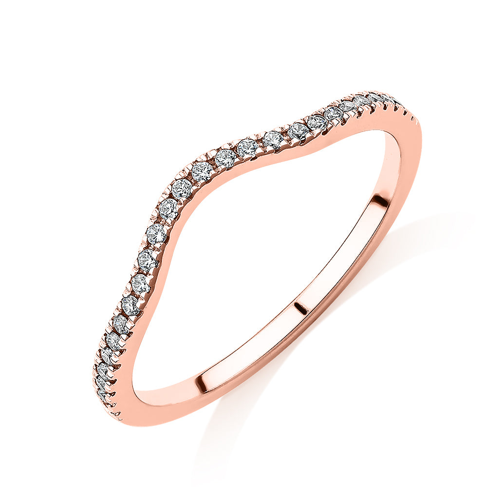 Curved wedding or eternity band in 14 carat rose gold - Image 4