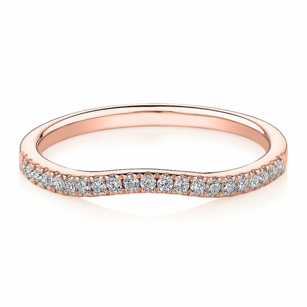 Curved wedding or eternity band in 14 carat rose gold