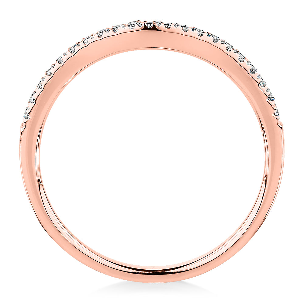 Curved wedding or eternity band in 14 carat rose gold - Image 3