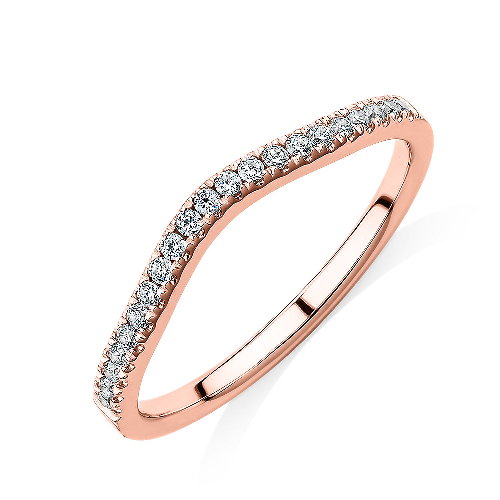 Curved wedding or eternity band in 14 carat rose gold - Image 4