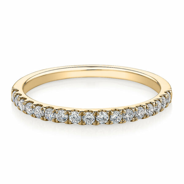 Wedding or eternity band with 0.25 carats* of diamond simulants in 10 carat yellow gold