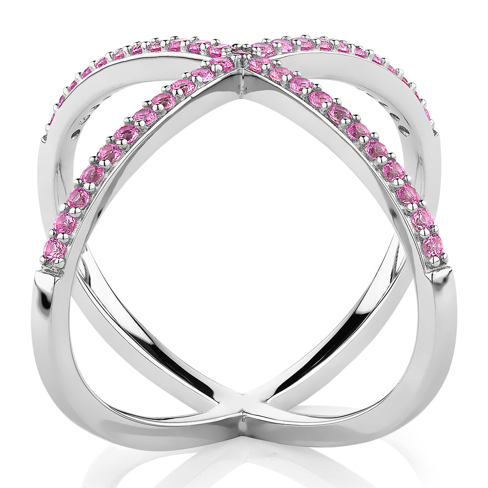 Dress ring with 0.45 carats* of diamond simulants in sterling silver - Image 2