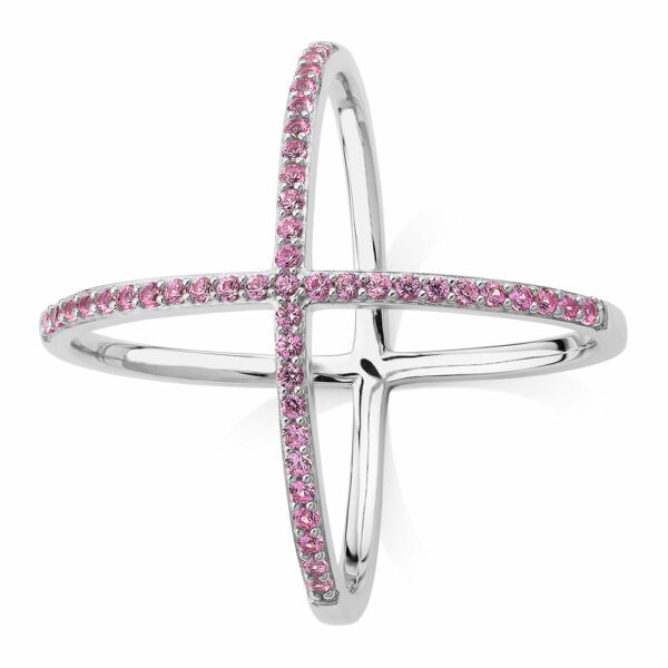 Dress ring with 0.45 carats* of diamond simulants in sterling silver