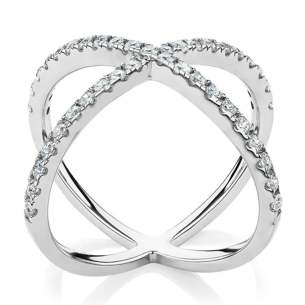 Dress ring with 0.45 carats* of diamond simulants in sterling silver - Image 2