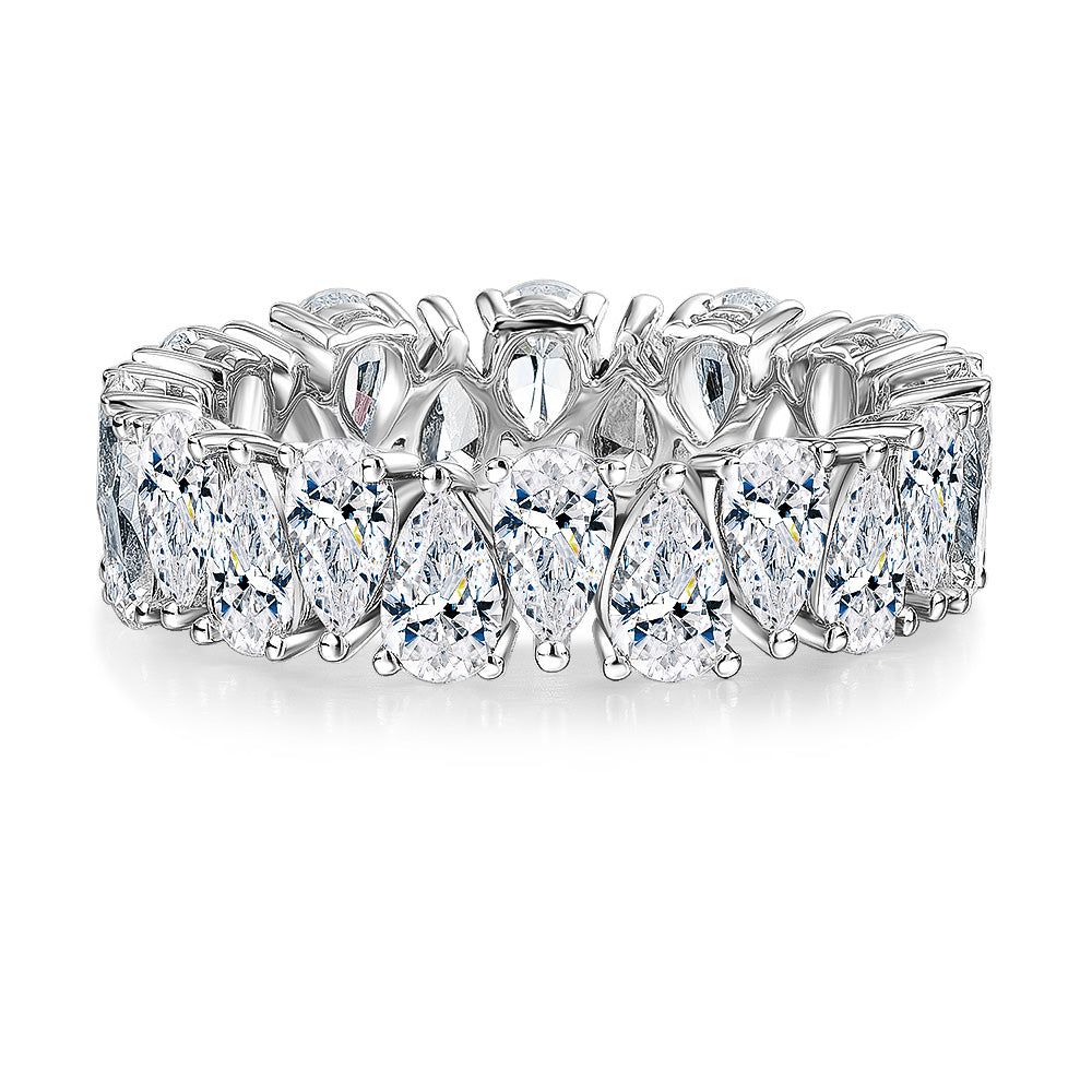All-rounder eternity band with 6 carats* of diamond simulants in 10 carat white gold
