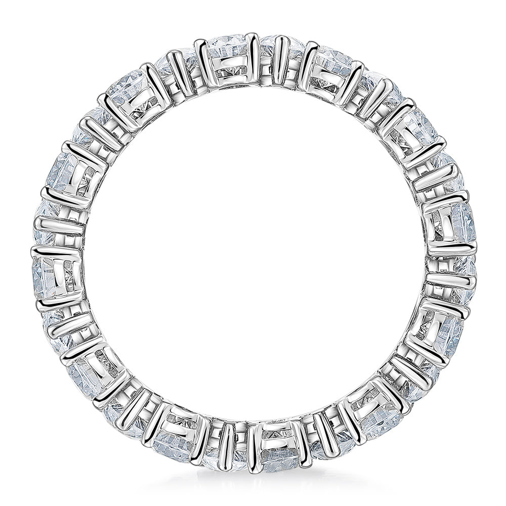 All-rounder eternity band with 6 carats* of diamond simulants in 10 carat white gold - Image 3