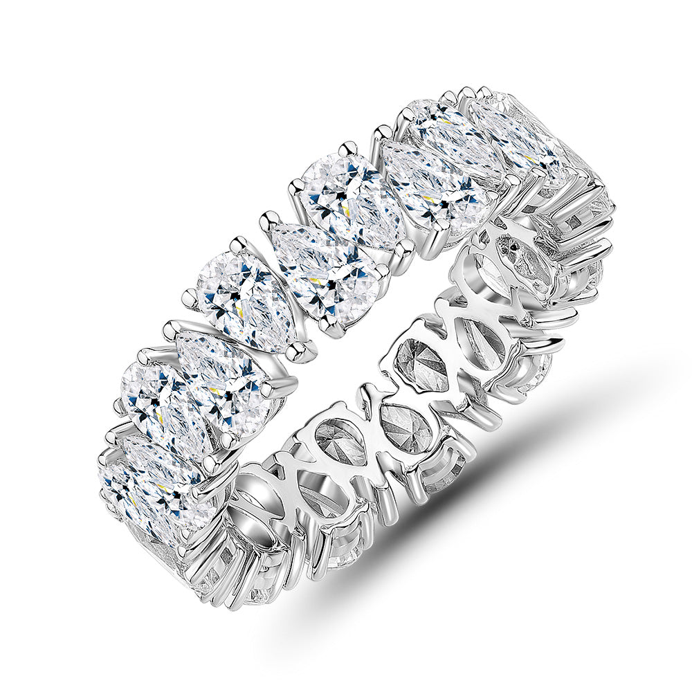 All-rounder eternity band with 6 carats* of diamond simulants in 10 carat white gold - Image 4
