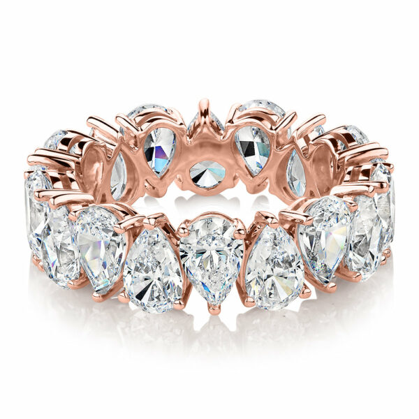 All-rounder eternity band with 7.02 carats* of diamond simulants in 10 carat rose gold