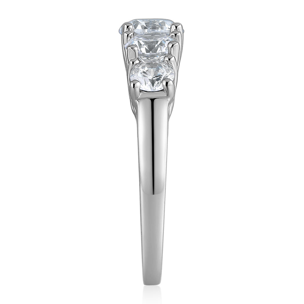 Dress ring with 2.26 carats* of diamond simulants in 10 carat white gold - Image 2