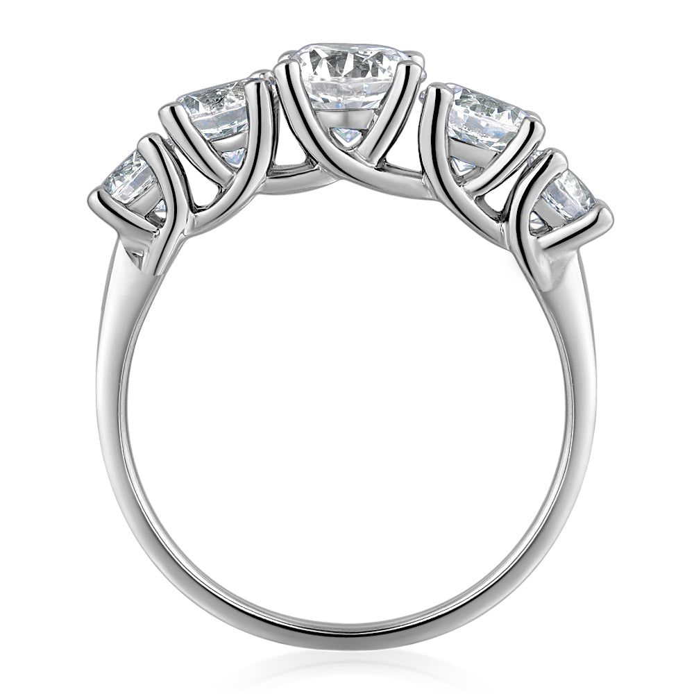 Dress ring with 2.26 carats* of diamond simulants in 10 carat white gold - Image 3