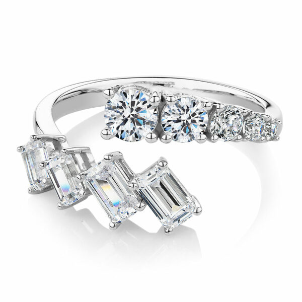 Dress ring with 1.64 carats* of diamond simulants in 10 carat white gold