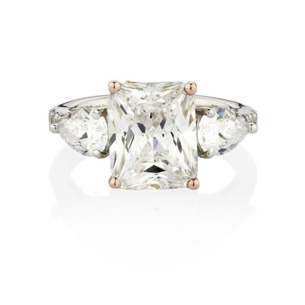 Synergy dress ring with 6.68 carats* of diamond simulants in 10 carat rose gold and sterling silver