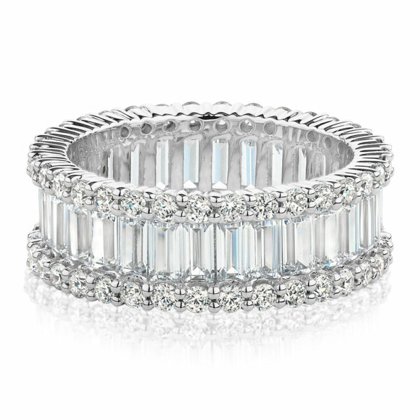 All-rounder eternity band with 5.4 carats* of diamond simulants in 10 carat white gold