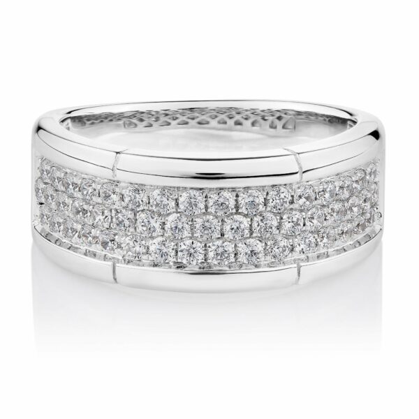 Dress ring with 0.82 carats* of diamond simulants in sterling silver