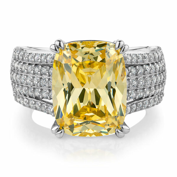 Dress ring with 7.44 carats* of diamond simulants in sterling silver