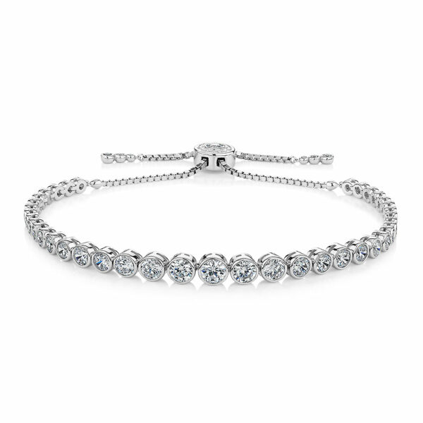 Slider bracelet with 5.79 carats* of diamond simulants in sterling silver
